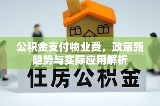 乌什公积金支付物业费，政策新趋势与实际应用解析