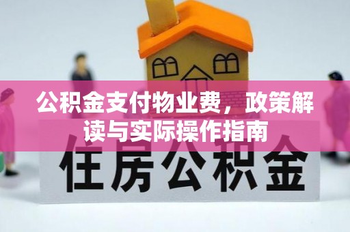 乌什公积金支付物业费，政策解读与实际操作指南