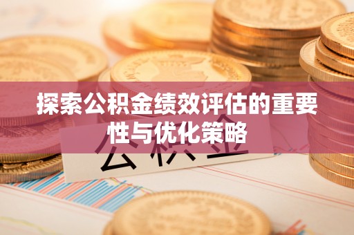乌什探索公积金绩效评估的重要性与优化策略