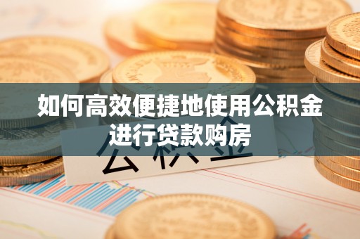 乌什如何高效便捷地使用公积金进行贷款购房